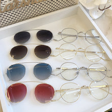 Load image into Gallery viewer, 2 In 1 Round Polarized Sunglasses Women Men Magnetic Anti Glare Driving Clips On Transparent Optical Glasses Frame  Design