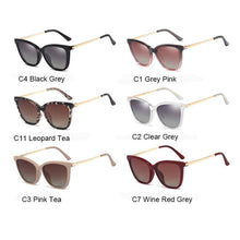 Load image into Gallery viewer, 2 In 1 Set Polarized Clip On Sunglasses For Women Men Retro  CatEye Anti Blue Light Glasses Frame Magnetic Driving Eyewear