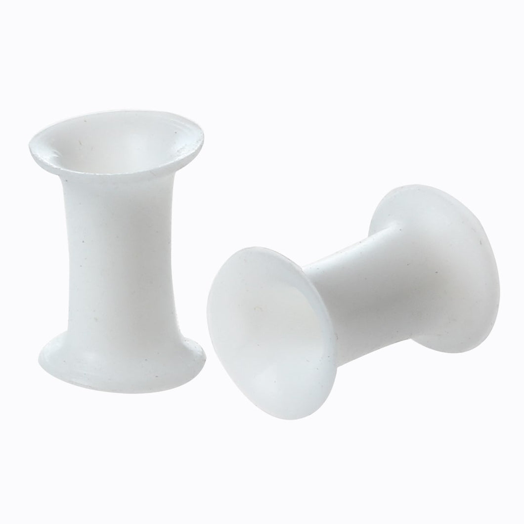 2 PCS 4 Gauge 5mm Silicone Tunnel Ear Plug Expander Stretcher (White)