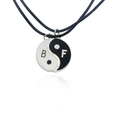 2 PCS Best Friends Necklace Jewelry Yin Yang Tai Chi Pendant Couples Paired Necklaces&Pendants Unisex Lovers Valentine's Gift