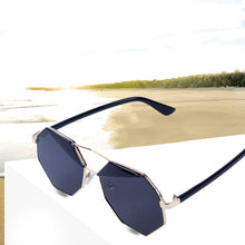 Load image into Gallery viewer, 2 Pairs Mirror Design Octagon Sunglasses, Black &amp; White Mercury
