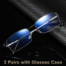 Load image into Gallery viewer, 2 Pairs Progressive Multifocal Reading Glasses  Anti-Blue Light Titanium Alloy Presbyopic Glasses Male Business Office Eyewear