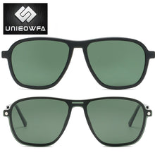 Load image into Gallery viewer, 2 Polarized Magnet Clip on Glasses Frame Men Optical Myopia Eyeglasses Frame TR90 UV400 Prescription Magnet Clip Sunglasses Male
