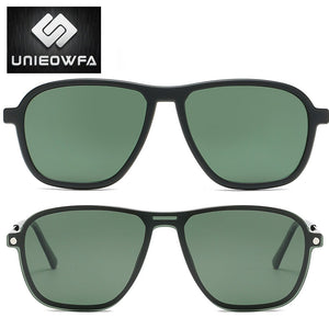 2 Polarized Magnet Clip on Glasses Frame Men Optical Myopia Eyeglasses Frame TR90 UV400 Prescription Magnet Clip Sunglasses Male