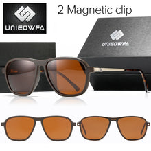 Load image into Gallery viewer, 2 Polarized Magnet Clip on Glasses Frame Men Optical Myopia Eyeglasses Frame TR90 UV400 Prescription Magnet Clip Sunglasses Male
