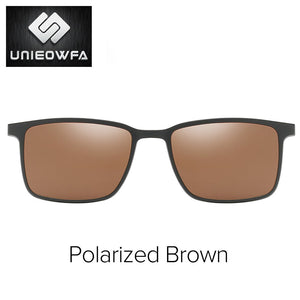 2 in 1 Magnet Clip on Sunglasses Men Polarized UV400 Prescription Sun Glasses For Men Driving Optical Myopia Glasses Rectangle