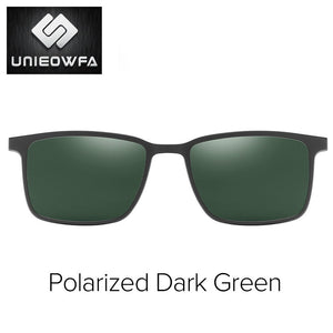 2 in 1 Magnet Clip on Sunglasses Men Polarized UV400 Prescription Sun Glasses For Men Driving Optical Myopia Glasses Rectangle