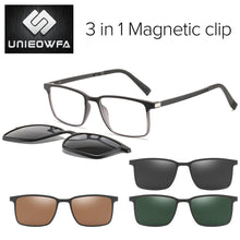 Load image into Gallery viewer, 2 in 1 Magnet Clip on Sunglasses Men Polarized UV400 Prescription Sun Glasses For Men Driving Optical Myopia Glasses Rectangle