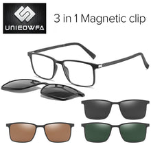 Load image into Gallery viewer, 2 in 1 Magnet Clip on Sunglasses Men Polarized UV400 Prescription Sun Glasses For Men Driving Optical Myopia Glasses Rectangle