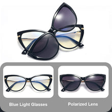 Load image into Gallery viewer, 2 in 1 Magnetic Polarized Sunglasses Women  Brand Trends Cat Eye Sun Glasses Eyeglasses Female Blue Light Blocking