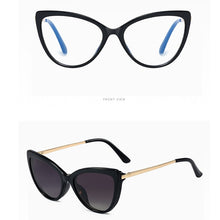 Load image into Gallery viewer, 2 in 1 Magnetic Sunglasses Women Brand Polarized Cat eye Clip On Sun Glasses Female 2023 Optical Prescription Anti Blue Glasses