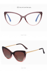 2 in 1 Magnetic Sunglasses Women Brand Polarized Cat eye Clip On Sun Glasses Female 2023 Optical Prescription Anti Blue Glasses