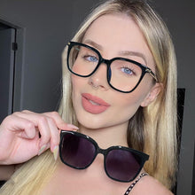 Load image into Gallery viewer, 2 in 1 Polarized Magnet Clip On Eyeglasses Frame for Women TR90 Cat Eye Optical Glasses Frame Female Myopia Prescription