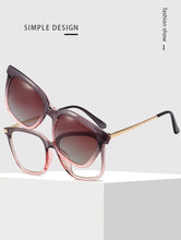 Load image into Gallery viewer, 2 in 1 Polarized Magnet Clip On Eyeglasses Frame for Women TR90 Cat Eye Optical Glasses Frame Female Myopia Prescription