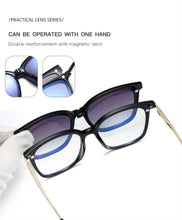 Load image into Gallery viewer, 2 in 1 Polarized Magnet Clip On Eyeglasses Frame for Women TR90 Cat Eye Optical Glasses Frame Female Myopia Prescription