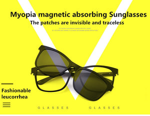 2 lens Magnet Sunglasses Clip Mirrored Clip on Sunglasses clip on glasses Men Polarized Clips Custom Prescription Myopia