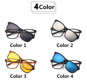 2 lens Magnet Sunglasses Clip Mirrored Clip on Sunglasses clip on glasses Men Polarized Clips Custom Prescription Myopia