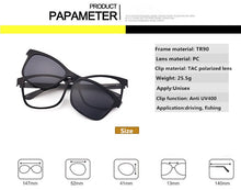 Load image into Gallery viewer, 2 lens Magnet Sunglasses Clip Mirrored Clip on Sunglasses clip on glasses Men Polarized Clips Custom Prescription Myopia