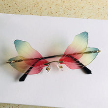 Load image into Gallery viewer, 2 pack Butterfly Sunglasses Vintage Rimless Gradient Lens Shades Street Punk Sun Glasses Eyewear Accessories NX
