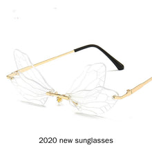 Load image into Gallery viewer, 2 pack Butterfly Sunglasses Vintage Rimless Gradient Lens Shades Street Punk Sun Glasses Eyewear Accessories NX