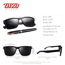 Load image into Gallery viewer, 20/20 Classic Polarized Sunglasses Men Glasses Driving Coating Black Frame Fishing Driving Eyewear Male Sun Glasses PL278