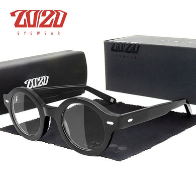 20/20 Design Acetate Prescription Glasses Frame Optical Eyewear Unisex Round  Brand Men Certification Temple Women AS6319