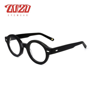 20/20 Design Acetate Prescription Glasses Frame Optical Eyewear Unisex Round  Brand Men Certification Temple Women AS6319