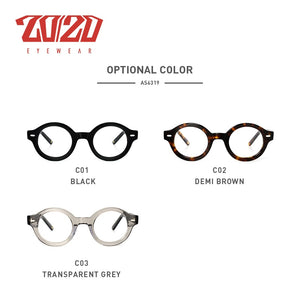 20/20 Design Acetate Prescription Glasses Frame Optical Eyewear Unisex Round  Brand Men Certification Temple Women AS6319