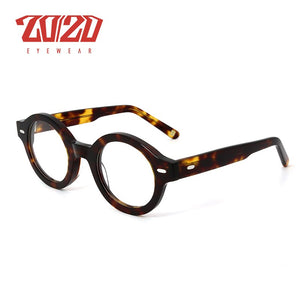 20/20 Design Acetate Prescription Glasses Frame Optical Eyewear Unisex Round  Brand Men Certification Temple Women AS6319