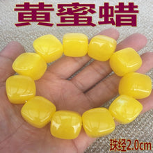 Load image into Gallery viewer, 20-24mm High Floating Brine Amber Honey Wax Bracelet 80-90 Gram Amber Bracelet Fine Beeswax Hand Strings