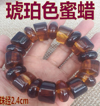 Load image into Gallery viewer, 20-24mm High Floating Brine Amber Honey Wax Bracelet 80-90 Gram Amber Bracelet Fine Beeswax Hand Strings