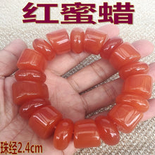 Load image into Gallery viewer, 20-24mm High Floating Brine Amber Honey Wax Bracelet 80-90 Gram Amber Bracelet Fine Beeswax Hand Strings