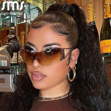 Load image into Gallery viewer, 2000&#39;S Retro One Piece Sunglasses Women  Oversized Wrap Around Sun Glasses UV400 Ladies 2023 Eyewear Shades