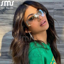 Load image into Gallery viewer, 2000&#39;S Retro One Piece Sunglasses Women  Oversized Wrap Around Sun Glasses UV400 Ladies 2023 Eyewear Shades