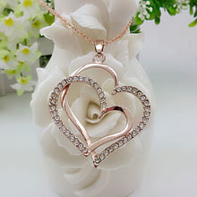 Load image into Gallery viewer, 2014 Christmas gifts brand fashion austrian Crystal Full Of Rhinestones floating Charm heart Necklace Pendant Jewelry