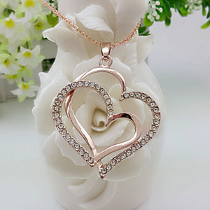 2014 Christmas gifts brand fashion austrian Crystal Full Of Rhinestones floating Charm heart Necklace Pendant Jewelry