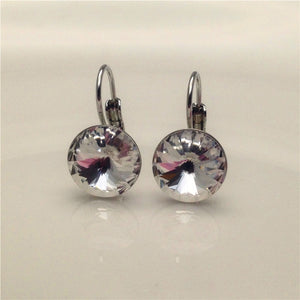 2016 Chic Classic Rivoli French leverback Earrings Crystals From Swarovski for mother's D gift