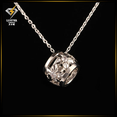 2016 Fashion Gold/ Silver/ Rhodium plated Drum Flower Pendant Necklace Jewelry for Women Gift