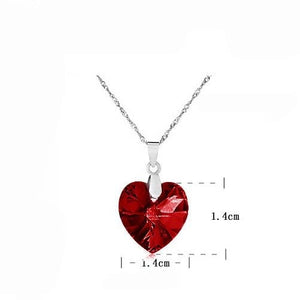 2016 Fashion Jewelry 5 colors Austrian Crystal Heart Pendant Necklace Women Colorful Love Necklaces & Pendants Collares