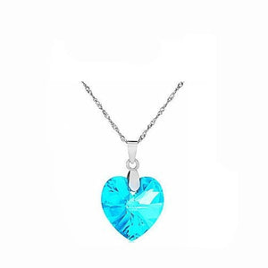 2016 Fashion Jewelry 5 colors Austrian Crystal Heart Pendant Necklace Women Colorful Love Necklaces & Pendants Collares