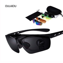 Load image into Gallery viewer, 2016 Multicolor 5 Lens Clamshell Sunglasses Kit Men Anti-UV400 Outdoor Glasses Parkour Wind mirror Prevent sand Sunglass