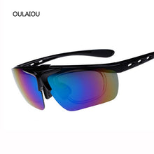 Load image into Gallery viewer, 2016 Multicolor 5 Lens Clamshell Sunglasses Kit Men Anti-UV400 Outdoor Glasses Parkour Wind mirror Prevent sand Sunglass