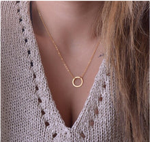 Load image into Gallery viewer, 2016 Hottest Fashion Casual Personality Circle Lariat Pendant Gold Color Necklace High Quality Simple Choker Necklaces Women