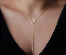 Load image into Gallery viewer, 2016 Hottest Fashion Casual Personality Circle Lariat Pendant Gold Color Necklace High Quality Simple Choker Necklaces Women