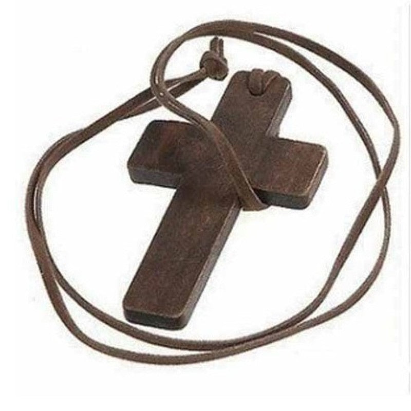 2016 New Arrival Wholesale Jewelry High Quality Wood Cross Shape Necklaces & Pendants X4