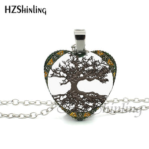 2016 New Divergent Heart Necklace Divergent Tree Pendant Jewelry Women Heart Necklace Art Glass Necklace HZ3