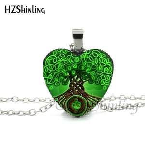 2016 New Divergent Heart Necklace Divergent Tree Pendant Jewelry Women Heart Necklace Art Glass Necklace HZ3
