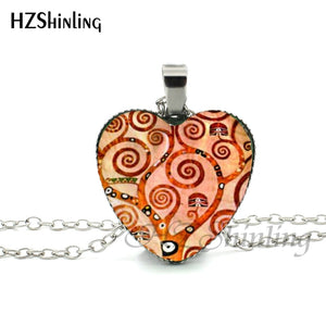 2016 New Divergent Heart Necklace Divergent Tree Pendant Jewelry Women Heart Necklace Art Glass Necklace HZ3