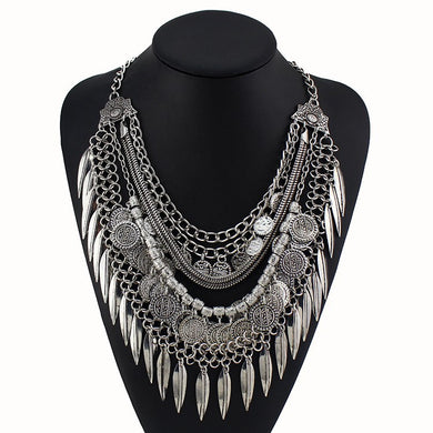 2016 New Gypsy Vintage Maxi Jewelry Trendy Collar Ethnic Bohemian Statement Necklace Women High Quality Crystal Choker Necklaces