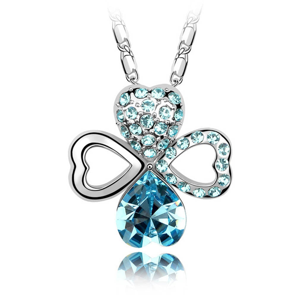 2016 mother's D jewelry Rhinestone crystal necklace jewelry fashion clover necklace With Crystals from SWAROVSKI